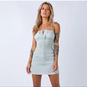 Princess Polly Korina Mini Dress in Green Gingham